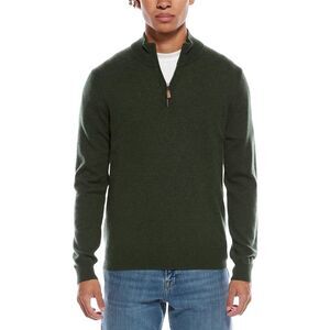 Mette Mens  Cashmere 1/4-Zip Mock Neck Sweater, Green